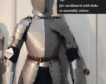 Full 16th Century Style Cardboard Knight Armor Template Pattern
