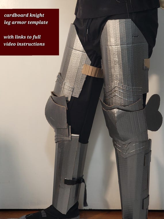 Gothic Style Cardboard Knight Leg Armor Template Pattern
