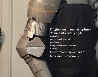16th Century Style Knight Arm Armor Template Pattern