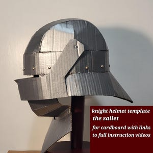 Simple Sallet Knight Helmet DIY Digital Template Patterns