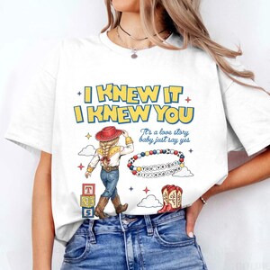 Retro Pixar Toy Story 5 Comfort Colors Shirt,I Knew It I Knew You Tee, Toy Story 5 Shirt,Western Cowgirl Boots Tee, Friendship Bracelet Tee image 1