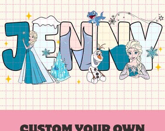 Nombre personalizado Princesa Elsa PNG, Nombre personalizado Princesa DisneyTrip PNG, Archivo Disneyland Elsa Olaf, Disneyworld PNG personalizado