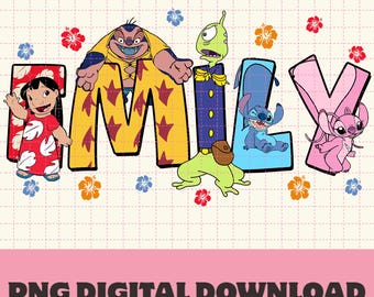 Custom Name Disneyland Stitch And Lilo Birthday Png, Disneyland Stitch Birthday Girl PNG, Disneyland Birthday Girl Png, Digital Download