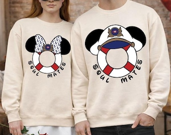Camiseta de pareja de Mickey y Minnie de Soulmates Cruise, camiseta a juego de Disneyland Cruise Line, regalo de San Valentín, luna de miel y aniversario para él, regalo para ella
