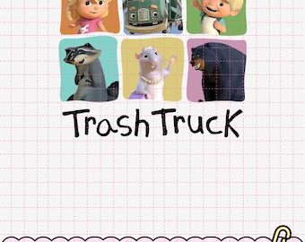 Mülltruck Film Charaktere PNG Download, Mülltruck Familie Passende Png, Mülltruck Png, Geschenk für Geburtstagskinder und Mädchen Png-Dateien
