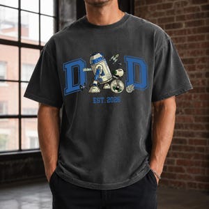 Custom Daddy Darth Vader Shirt, Disneyland Starwars Dad T-shirt, Dadalorian Baby Yoda Father's Day Gifts, Grogu Galaxy's Edge Daddy Tee image 1