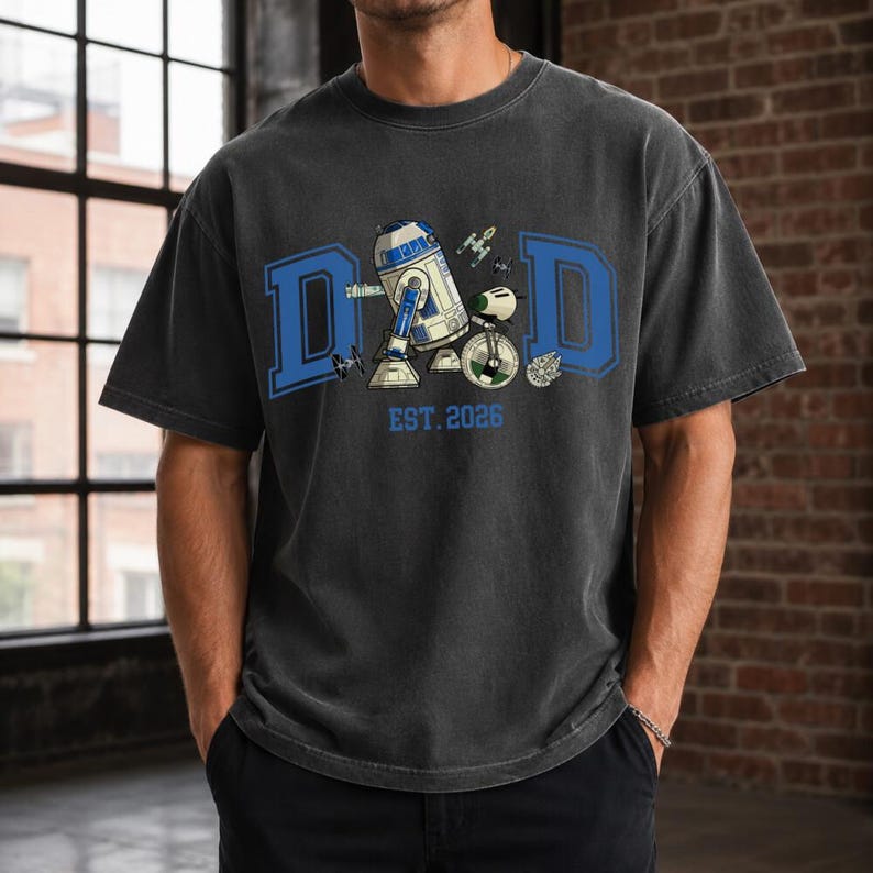 Custom Daddy Darth Vader Shirt, Disneyland Starwars Dad T-shirt, Dadalorian Baby Yoda Father's Day Gifts, Grogu Galaxy's Edge Daddy Tee image 1