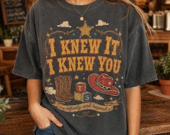Pixar Toy Story 5 Comfort Colors Shirt, Vintage I Knew It I Knew You Tee, Woody Buzz Lightyear Alien Friendship Shirt, Family Matching Trip