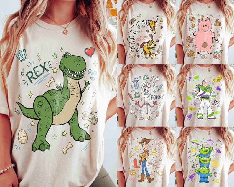 Disneyland And Pixar's Toy Story Group Shirt, Toy Story 5 Movie Tee, Buzz Lightyear Woody Toy Story Land You've Got a Friend In Me zdjęcie 1