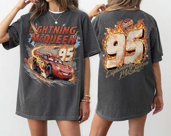 Vintage Lightning McQueen Shirt, Pixar Cars Comfort Colors Tee, Retro McQueen Graphic Shirt, Family Matching Vacation Trip Tee Gifts 2026