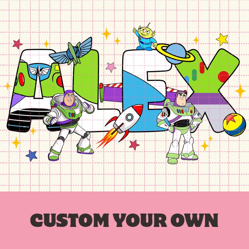 Disneyland Buzz Lightyear Custom Name Png, Personalized Toy Story ...