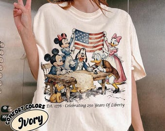 Disneyland Mickey and Friends 1776 Founding Fathers T-Shirt, 250 Years Of Liberty Shirt, Disneyland Patriotic Magical Independence Day Shirt