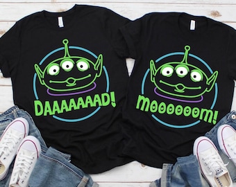 Retro 90s Alien Toy Story Mom Dad Shirt, Disneyland Father Mother Matching Shirt, Disneyland Couple Shirt,Disneyland Family Matching Shirt