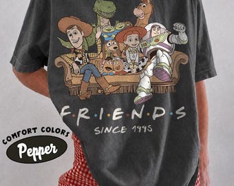 Retro Toy Story Friends Shirt, Woody and Buzz Graphic Top, Friends Since 1995 Tee, Pixar Movie Nostalgia Apparel, Cute Birthday Gift Shirt