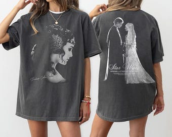 Personalized Anakin Skywalker Padme Amidala Shirt,Attack of the Clones Vintage Washed Tee,2 Sided Couple Graphic Shirt, Jedi Sith Lover Gift