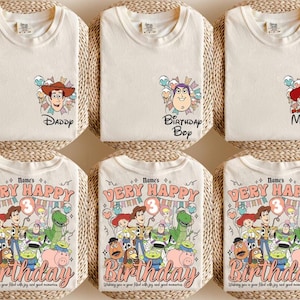 Custom Very Happy Birthday Toy Story Shirt, All Disneyland Character Personalization Disneyland Birthday Girl Boy Tee, Family Shirt Bild 1