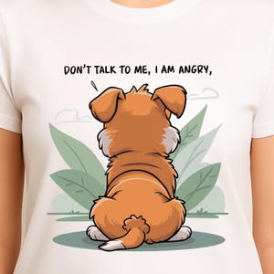 グランピー・ドッグのグラフィックTシャツ - 面白い皮肉な子犬のシャツ