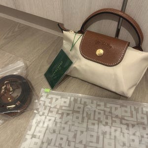Sac à Main Vintage En Osier Blanc Et Cuir Marron - Forme Coque Originale - Bon état