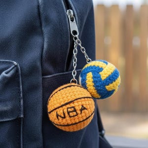 Sports Ball Keychain Crochet Pattern, Basketball Volleyball Charm, PDF Dowload - No illustrations