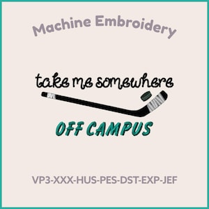 Broderimapp för utanför campus, 2 storlekar, Hockey Romance Design