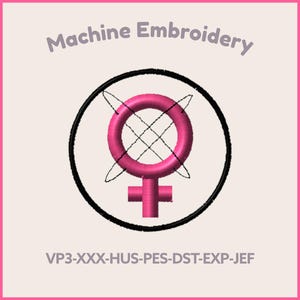 Atom Eve Invincible Machine Embroidery File 3 Sizes Feminist Embroidery Design