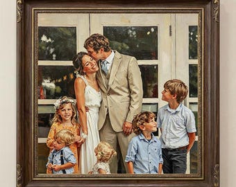 Hand made oil portrait custom oil painting portrait From Photo on canvas Personalized Gift for Family Commission Painting Gift for Wife