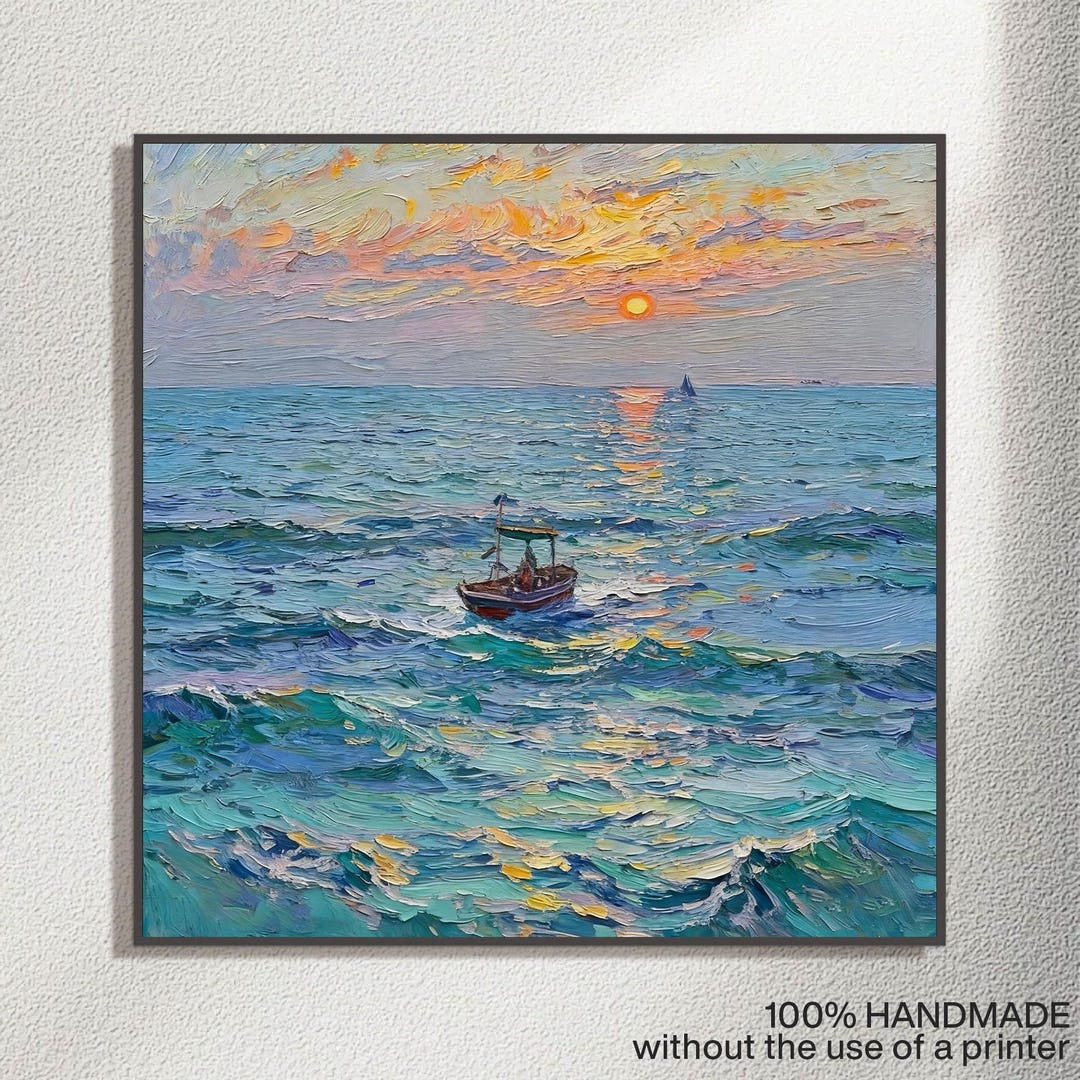 Custom Landscape Oil Painting on Canvas, Hand Painted, Framed Wall Art ...