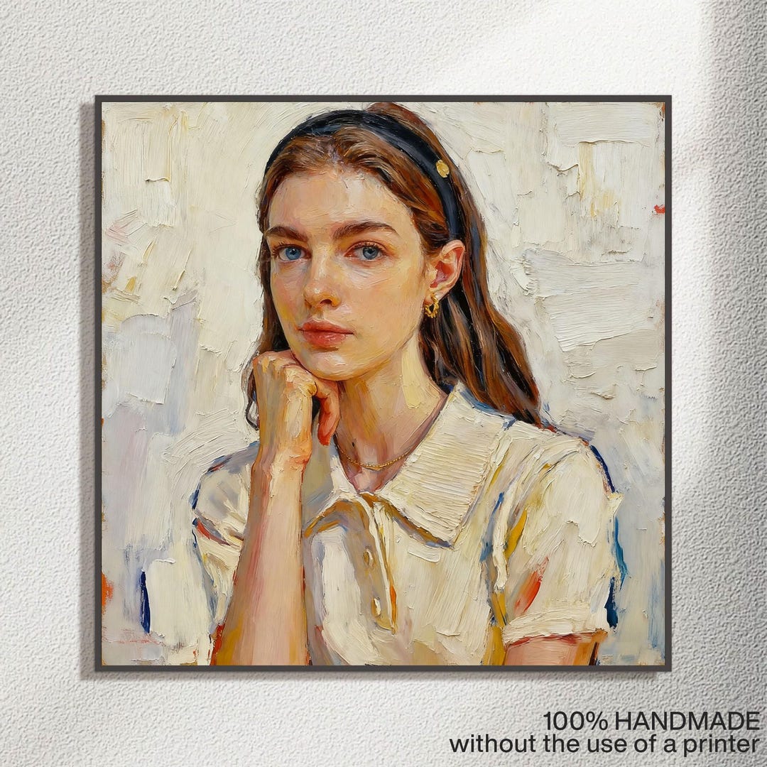 Custom Female Portrait Oil Painting on Canvas, Portrait From Photo ...