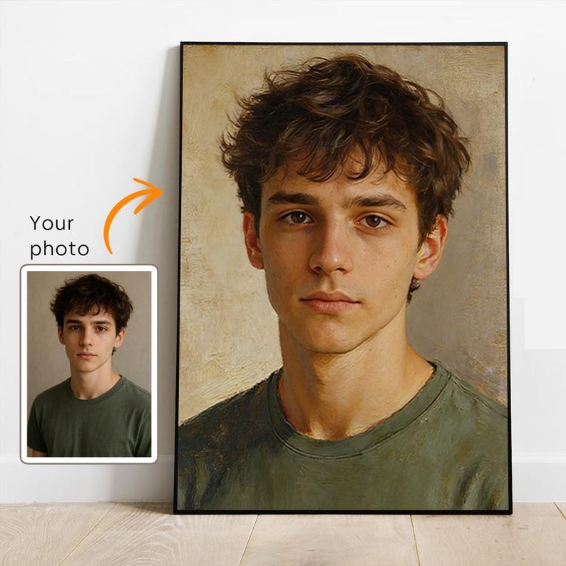 Custom Oil Portrait Painting From Photo, Hand-painted Canvas Commission ...
