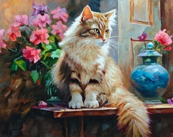 Custom Pet Portrait Oil Painting: Textured, Royal, Vintage Styles (Hand-Painted)