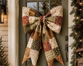 Bow Sewing Pattern PDF, Quilted Fabric Bow, 3 Sizes Oversized Medium Small, Beginner Sewing Pattern, Hair Clip Headband Wall Decor