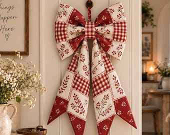 Quilted Bow Sewing Pattern PDF, 3 Sizes Patchwork Fabric Bow, Hair Clip Wreath Gift Topper, Confident Beginner Digital Download