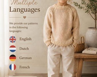 Kids Sweater Pattern, Top-Down Raglan PDF with Charted Cable Increases
