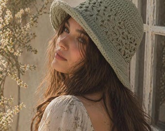 Crochet Summer Hat Pattern PDF, Wide Brim Sun Hat Crochet Pattern, Women’s Beach Hat