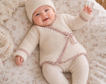 Baby Wrap Knitting Pattern, Garter Stitch Cardigan PDF Download