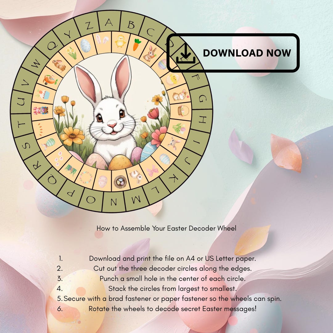 Easter Decoder Wheel Printable Game Easter Secret Code Activity Kids ...