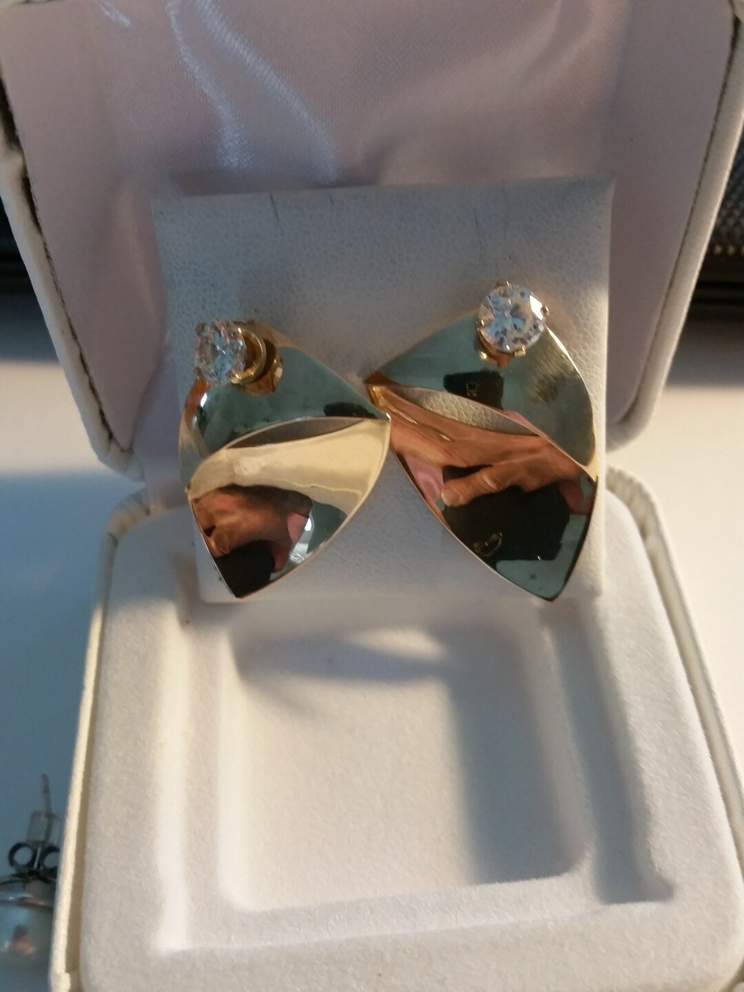 Gold Earring Jackets for Studs 14K Yellow Gold Long Drop With Etsy