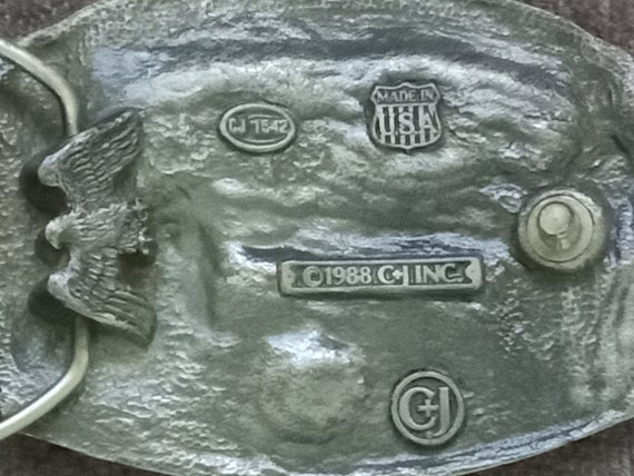 1988 C & J. Inc. Pewter Belt Buckle and U. S. Mar… - image 5