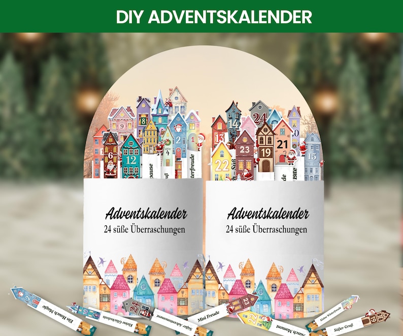 Adventskalender Duplo DIY | Weihnachtsgeschenk Banderolen Set | Kleine Aufmerksamkeit zu Weihnachten image 1
