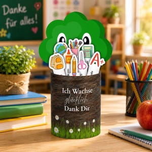 Baum Duplo Banderole Vorlage, Abschiedsgeschenk Lehrerin Erzieherin, Kita Schule Abschied Danke Geschenk, PDF Digitaler Download