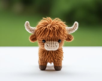 Highland Kuh Häkelanleitung | Baby Bauernhoftier Amigurumi (PDF)