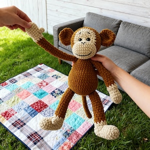 Monkey Amigurumi PDF | Soft Plush Toy Pattern | Instant Download