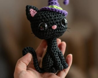 Halloween Black Cat Amigurumi Pattern | Crochet Plush Toy PDF | Digital Download Tutorial