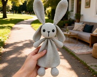 Bunny Snuggler Crochet Pattern | Amigurumi Rabbit Lovey (PDF)