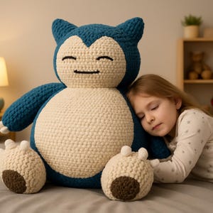 Giant Sleepy Pocket Monster Plush Crochet Pattern (PDF)