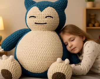 Giant Sleepy Pocket Monster Plush Crochet Pattern (PDF)