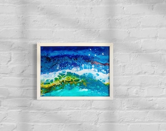 Küsten Acrylbild auf Holz | Abstrakte Kunst