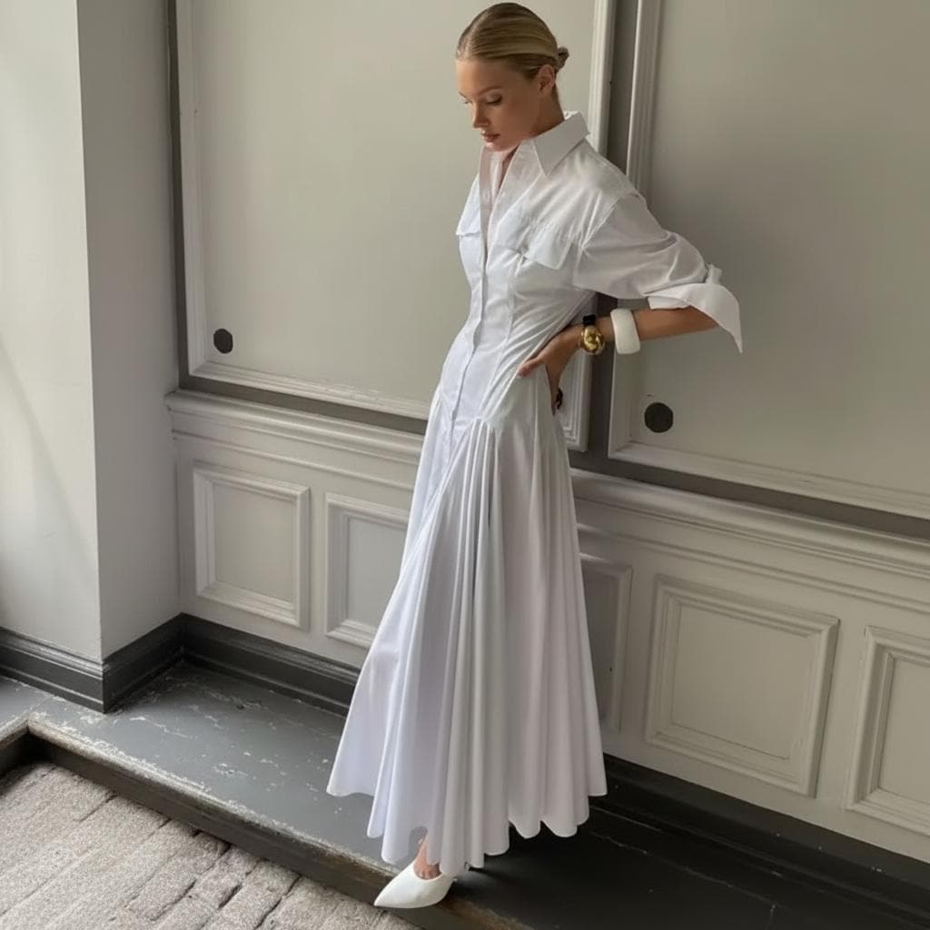 White Button Down Maxi Dress - Etsy