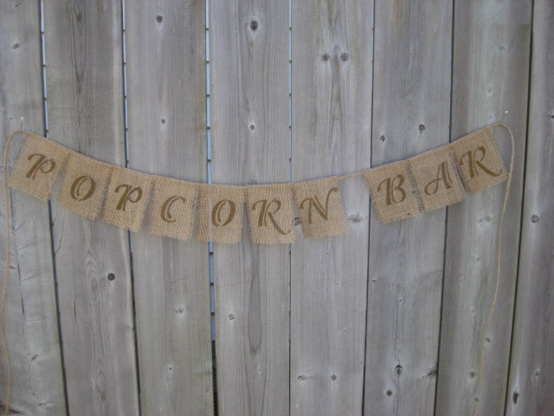 POPCORN BAR Banner 3 X 4 on One Line Script Etsy