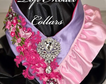 Poodle two-toned Lilac/Pink Fashion Collar with hair bow!